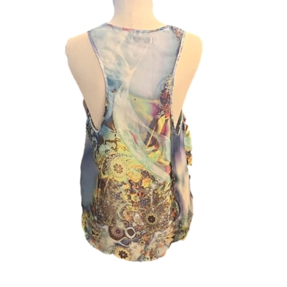 Womens Grifflin Paris sheer colorful tank top size Large. - Picture 6 of 14